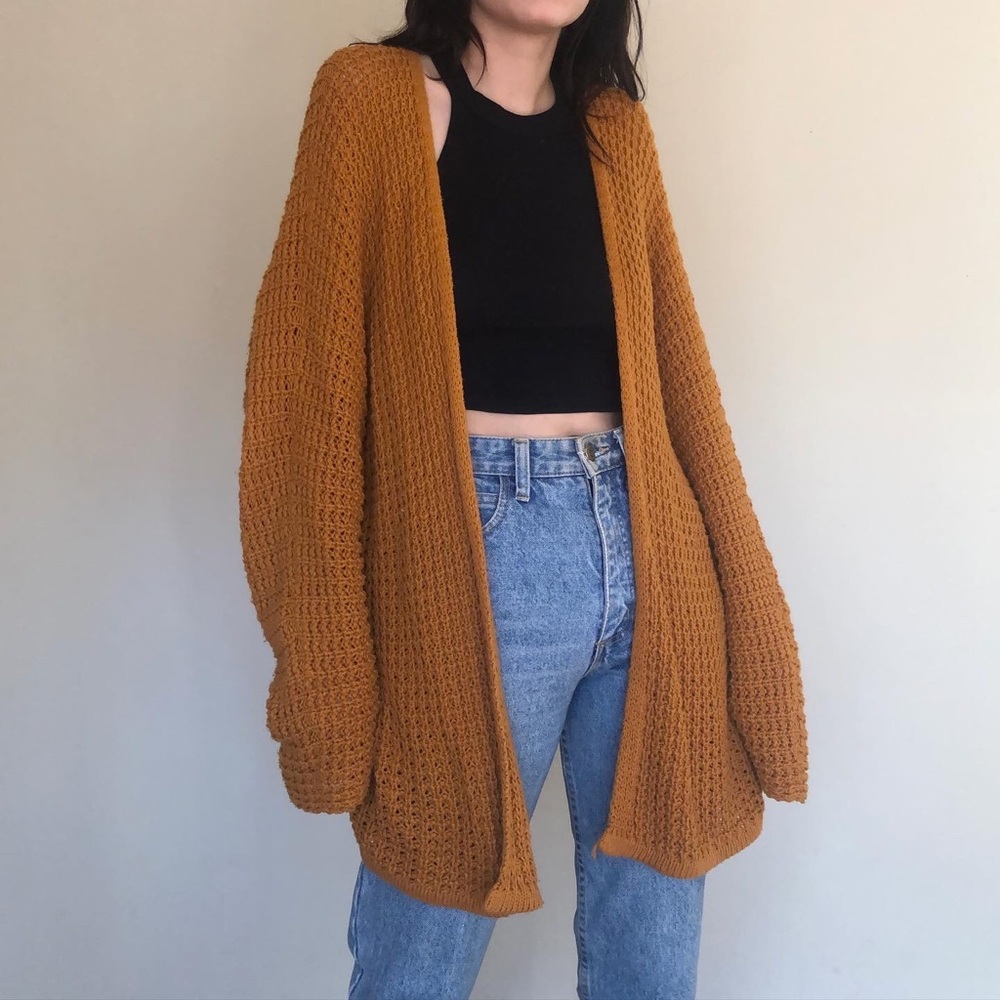 LA hearts mustard cardigan